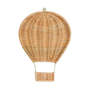 Handmade Rattan Hot Air Balloon Wall Hanging Decoration for Kids' Room, Home Decor, Baby Photo Prop