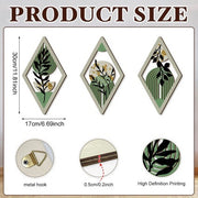 Bohemian Wooden Hollow Pendant Plant Flower Decoration Set Rustic Countryside Style Wall Hanging Decor