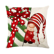 Santa Claus Linen Printed Pillow Cover Home Living Room Sofa Cushion Cover Bedroom