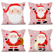 Cartoon Santa Claus Pillow Cover Super Soft Printed Pillow Cover Living Room Bedroom Holiday Cushion Cover