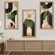 Rustic Wooden Wall Hanging Decor with Hollow Design for Bedroom and Living Room, Wall Art Decoration
