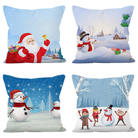 Christmas sofa decoration pillow cover super soft Santa Claus snowman pillowcase holiday cushion