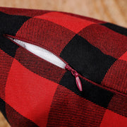 Christmas decoration red linen checkered Christmas square pillow cover sofa cushion cover without pillow core