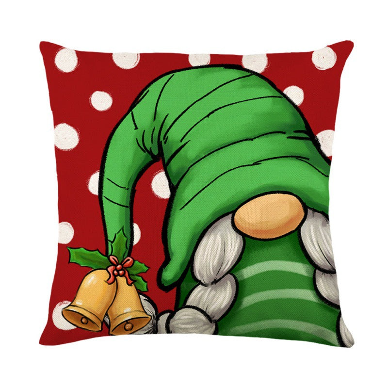 Christmas Pillow Cover Linen Printed Living Room Home Sofa Cushion Cover