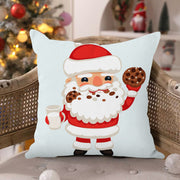 Santa Claus printed pillow cover for home sofa super soft pillowcase holiday party decoration cushion