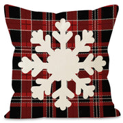 New Christmas Snowflake Grid Pillow Cover Linen Christmas Deer Print Pillow Cover Holiday Sofa Decorative Cushion