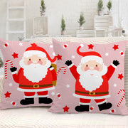 Cartoon Santa Claus Pillow Cover Super Soft Printed Pillow Cover Living Room Bedroom Holiday Cushion Cover