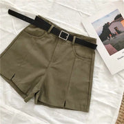 High-Waist Wide Leg Casual Shorts