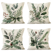 Christmas Pillow Cover Linen Pinecone Printed Cushion Cover Home Sofa Decoration