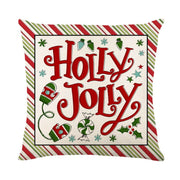 Christmas striped pillow cover letter printed linen home living room sofa cushion cover backrest