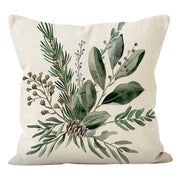 Christmas Pillow Cover Linen Pinecone Printed Cushion Cover Home Sofa Decoration
