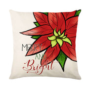 Christmas Pillow Cover Linen Printed Living Room Home Sofa Cushion Cover