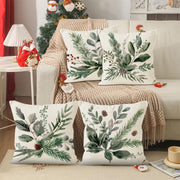 Christmas Pillow Cover Linen Pinecone Printed Cushion Cover Home Sofa Decoration