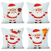 Santa Claus printed pillow cover for home sofa super soft pillowcase holiday party decoration cushion
