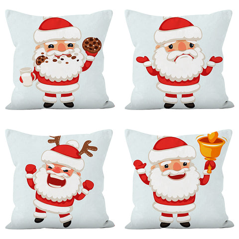 Santa Claus printed pillow cover for home sofa super soft pillowcase holiday party decoration cushion