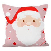 Cartoon Santa Claus Pillow Cover Super Soft Printed Pillow Cover Living Room Bedroom Holiday Cushion Cover