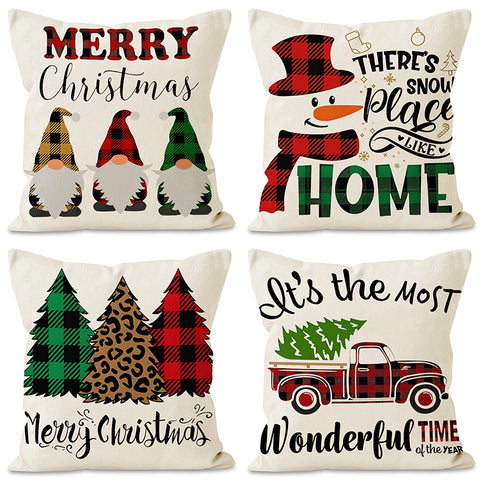 Christmas dwarf pillow cover home living room decoration pillowcase linen printed cushion cover