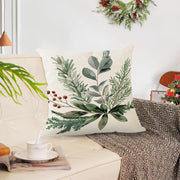 Christmas Pillow Cover Linen Pinecone Printed Cushion Cover Home Sofa Decoration