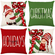 Santa Claus Linen Printed Pillow Cover Home Living Room Sofa Cushion Cover Bedroom