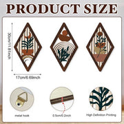 Bohemian Wooden Hollow Pendant Plant Flower Decoration Set Rustic Countryside Style Wall Hanging Decor