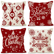 Christmas red ball pillow cover Christmas holiday themed home decoration pillowcase linen waist pillow