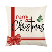 Christmas Pillow Cover Linen Printed Home Living Room Sofa Pillowcase Christmas Tree Cushion