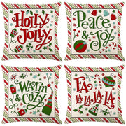 Christmas striped pillow cover letter printed linen home living room sofa cushion cover backrest